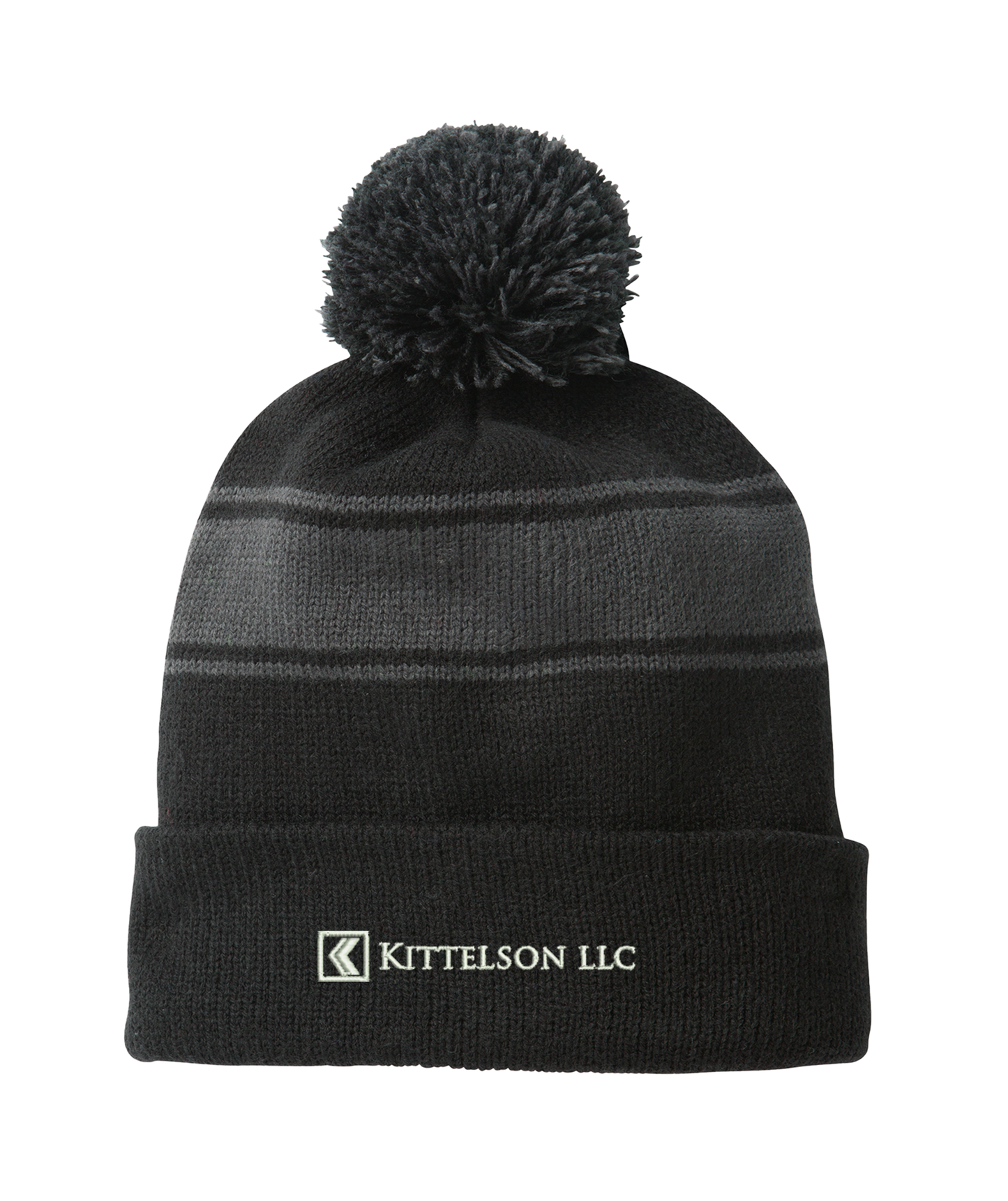 Sport-Tek® Stripe Pom Pom Beanie