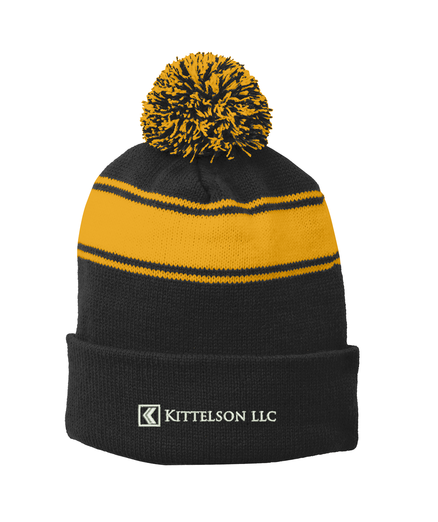 Sport-Tek® Stripe Pom Pom Beanie