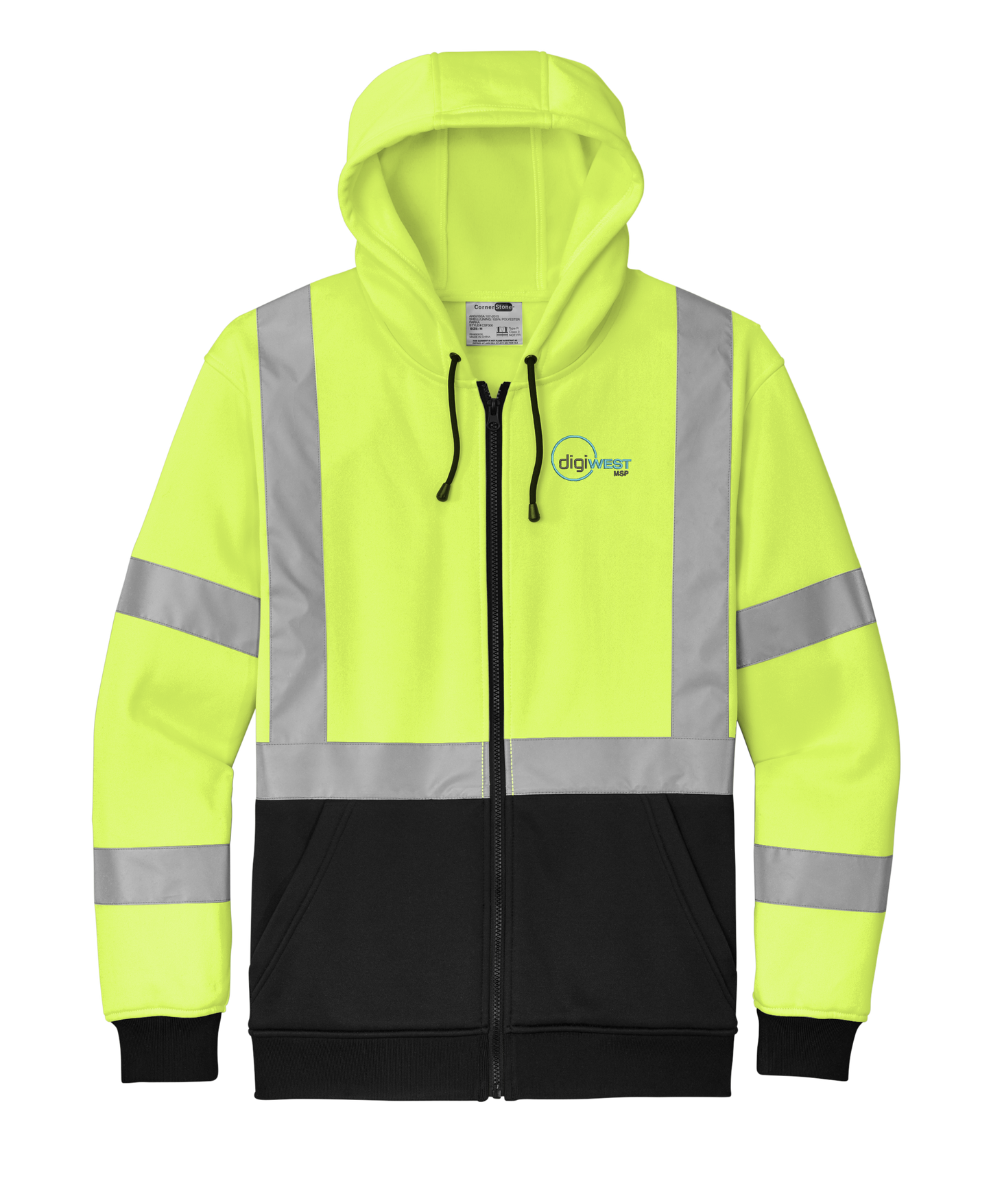CornerStone® ANSI 107 Class 3 Heavy-Duty Fleece Full-Zip Hoodie
