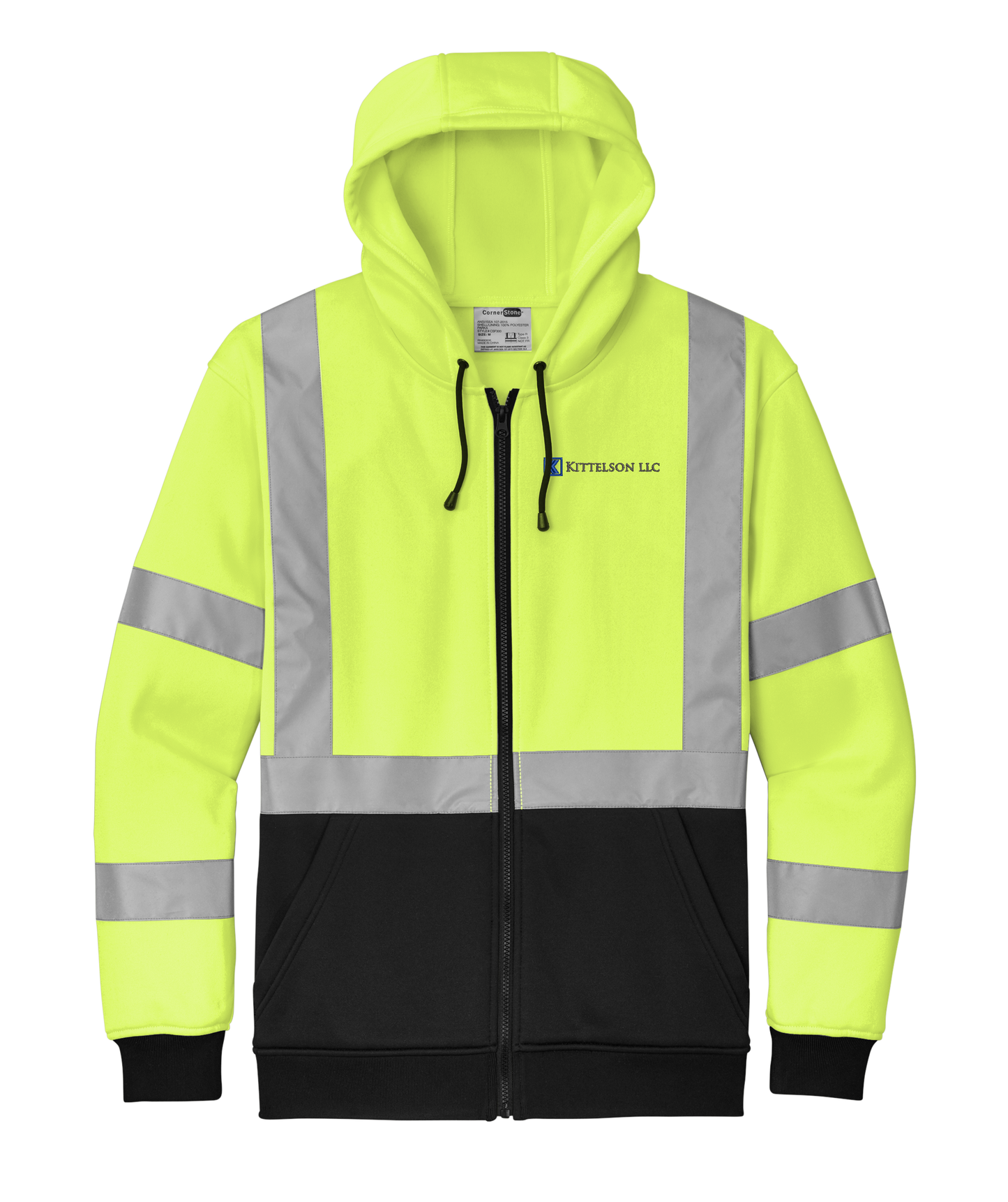 CornerStone® ANSI 107 Class 3 Heavy-Duty Fleece Full-Zip Hoodie