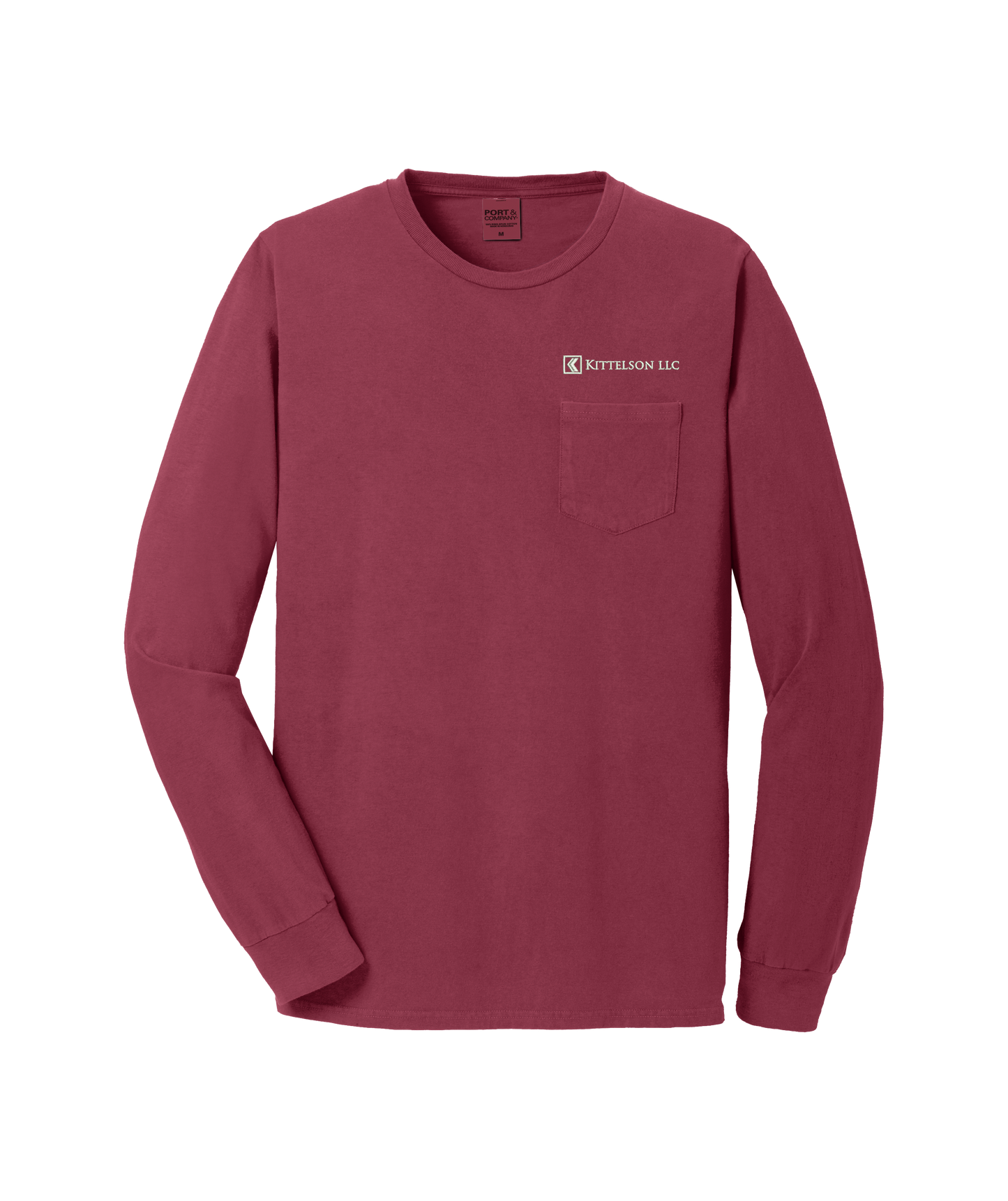 Port & Company® Beach Wash™ Garment-Dyed Long Sleeve Pocket Tee