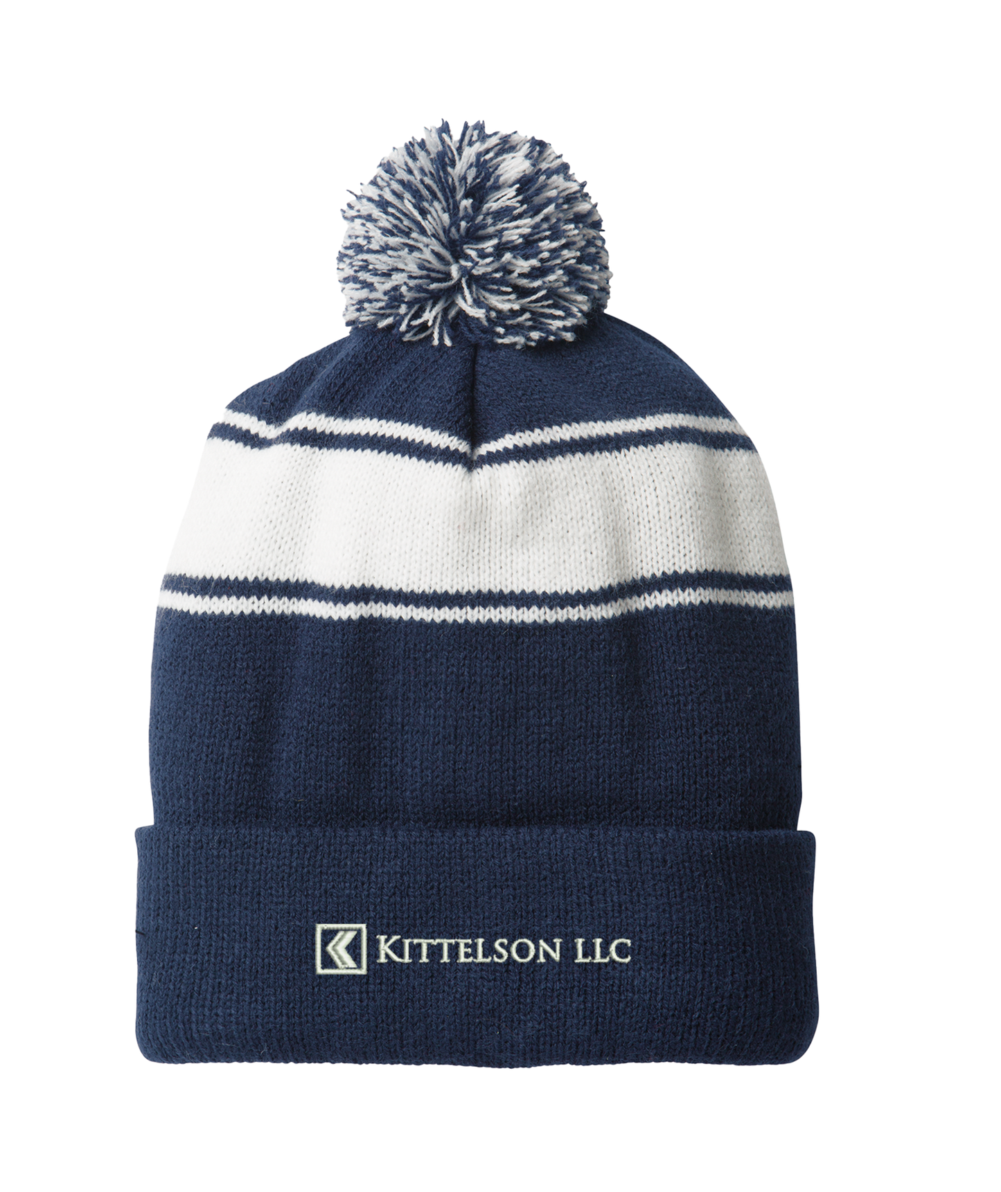 Sport-Tek® Stripe Pom Pom Beanie