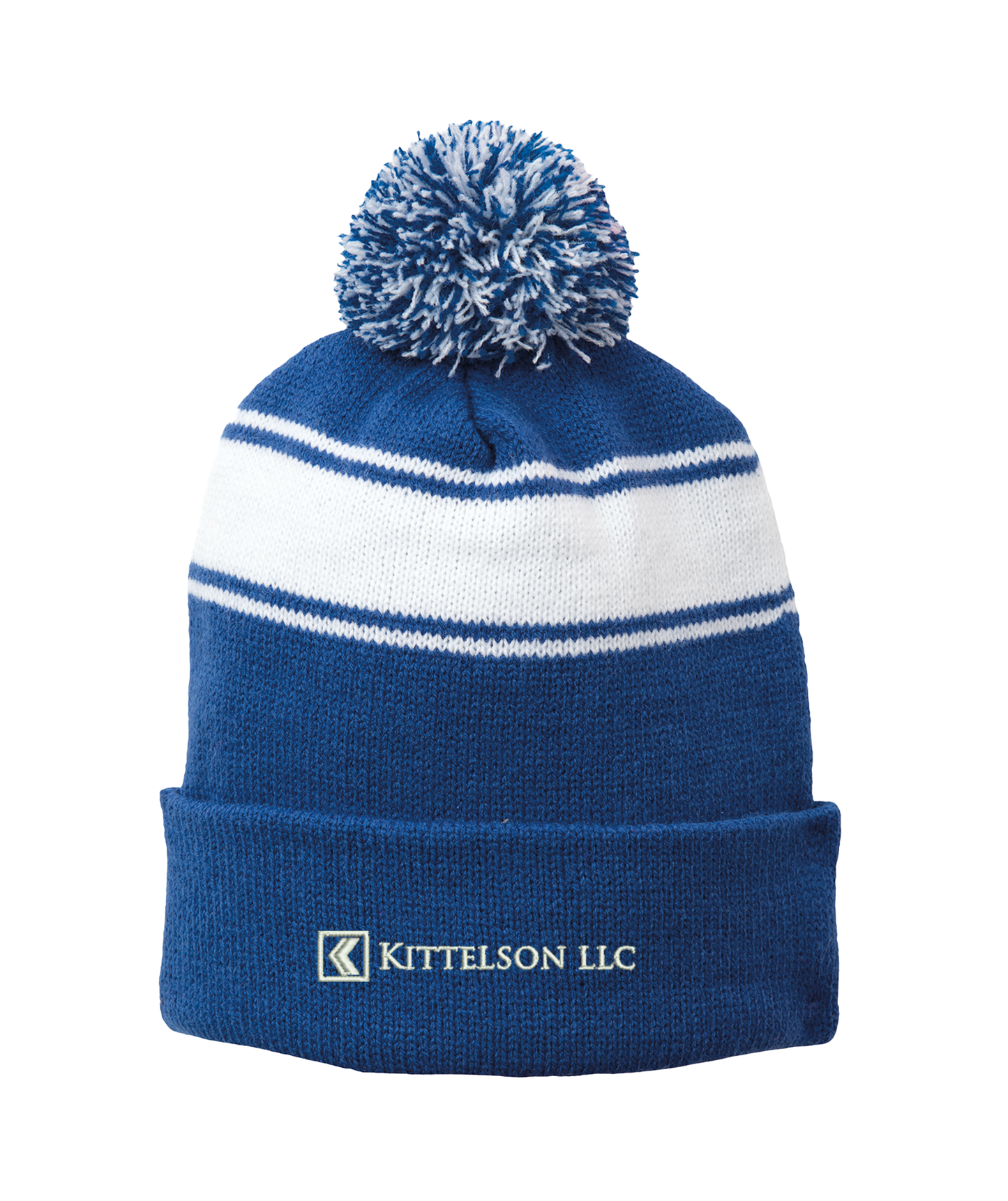 Sport-Tek® Stripe Pom Pom Beanie