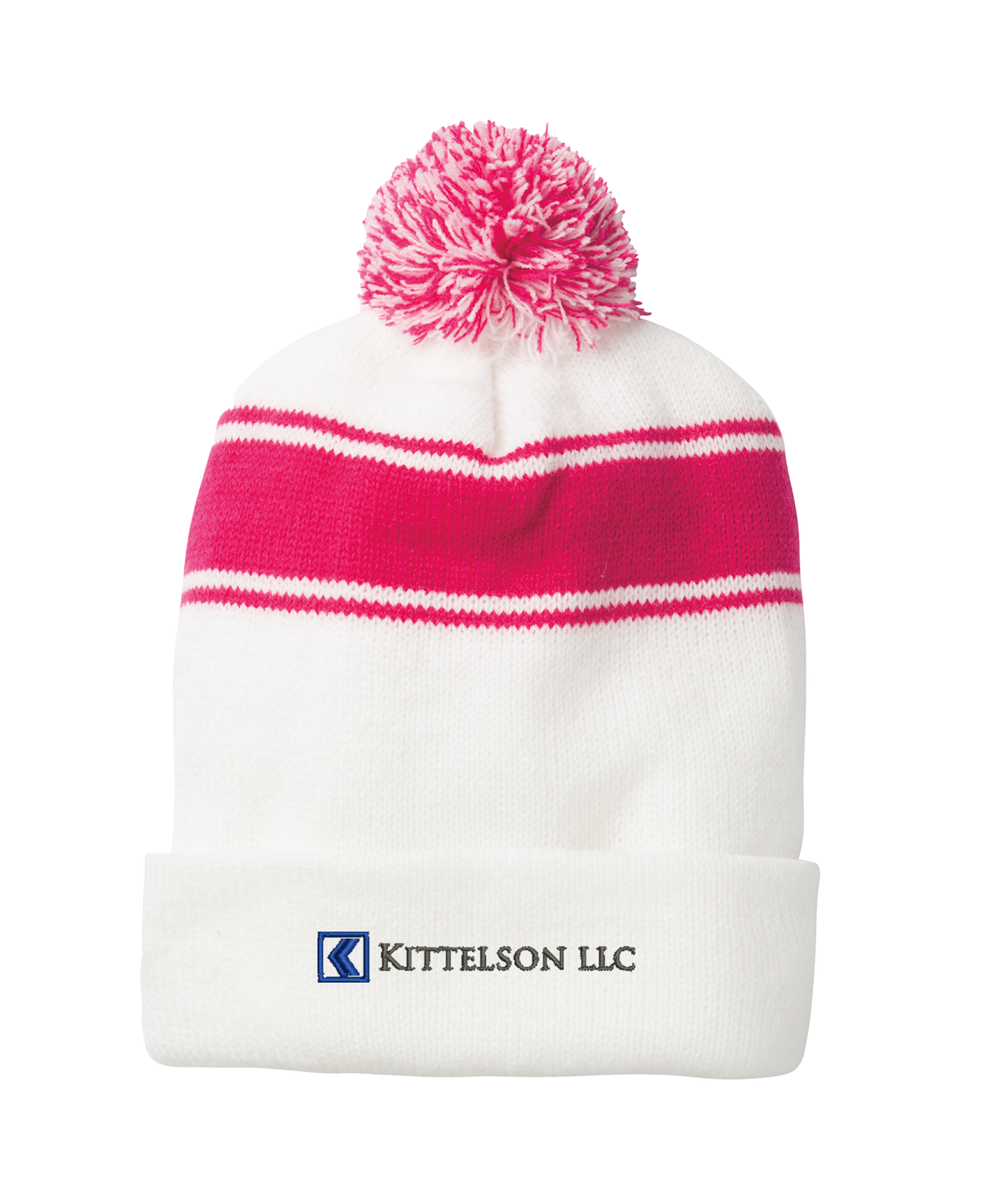 Sport-Tek® Stripe Pom Pom Beanie