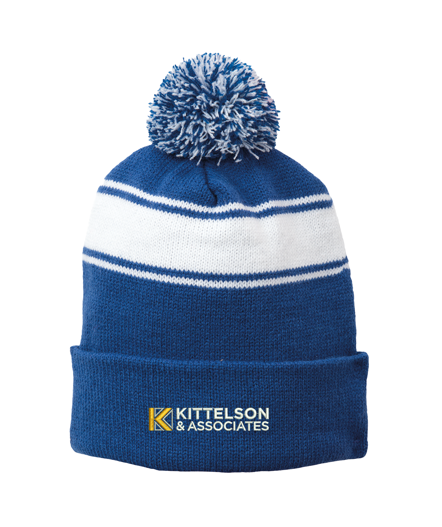 Sport-Tek® Stripe Pom Pom Beanie